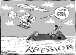 RECESSIONS OVER by Bob Englehart