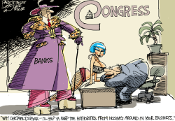 PIMPS AND HOS AND BANKS  by Pat Bagley