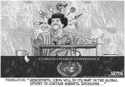 GADHAFI ADDRESSES THE U.N. by R.J. Matson