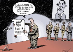 OBAMA GETS THE NOBEL by Patrick Chappatte