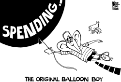 ORIGINAL BALLOON BOY, B/W by Randy Bish