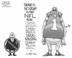 LIMBAUGH AND THE NFL BW by John Cole