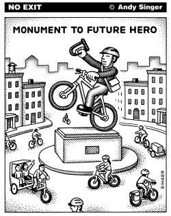 BICYCLIST MONUMENT by Andy Singer