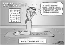 LOCAL MO-YOGA SALES TAX EXEMPTION THREATENED by R.J. Matson