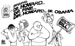 DR HOWARD, DR, FINE, DR OBAMA, B/W by Randy Bish