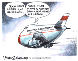 DRUNK PILOTS AND LAPTOP USE by Dave Granlund