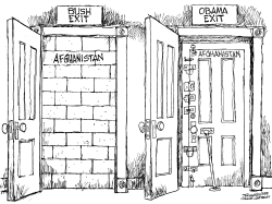 OBAMAS EXIT STRATEGY by Bill Schorr