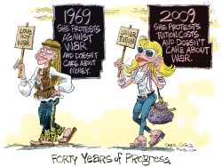 COLLEGE TUITION HIKES - 40 YEARS  by Daryl Cagle