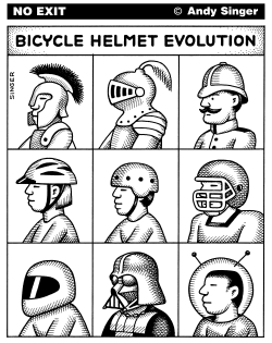 BICYCLE HELMET EVOLUTION by Andy Singer