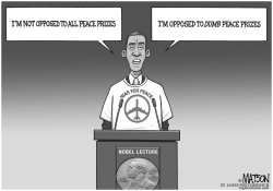 OBAMA OPPOSED TO DUMB PEACE PRIZES by R.J. Matson