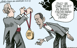 NOBEL CEREMONY  by Mike Keefe