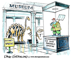 KIDS AND SNOW SHOVELS by Dave Granlund