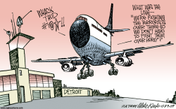 AIRLINE TERROR  by Mike Keefe