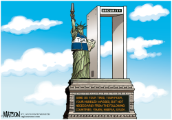 STATUE OF LIBERTY SECURITY CHECKPOINT- by R.J. Matson