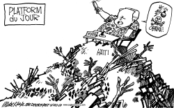 RUSH ON HAITI  by Mike Keefe