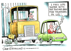 US BAN ON TRUCKER TEXTING by Dave Granlund