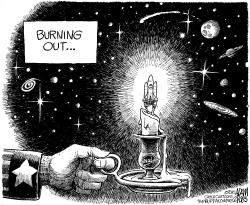 BURNING OUT THE SHUTTLE by Adam Zyglis