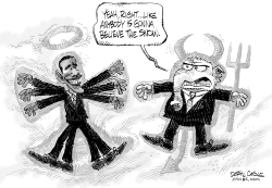 OBAMA AND GOP SNOW ANGELS by Daryl Cagle