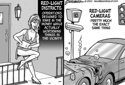 RED-LIGHT CAMERAS BW by Steve Greenberg