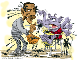 OBAMA FEEDS HEALTHCARE TO GOP  by Daryl Cagle