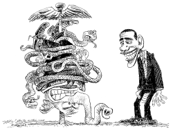 OBAMA BEATS GOP ON HEALTHCARE by Daryl Cagle