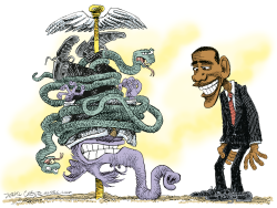 OBAMA BEATS GOP ON HEALTHCARE  by Daryl Cagle