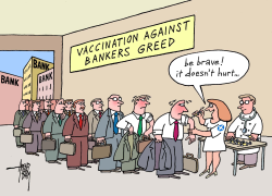 BANKERS GREED AND VACCINATION by Arend Van Dam
