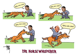 OBAMA AS HORSE-WHISPERER by Arend Van Dam