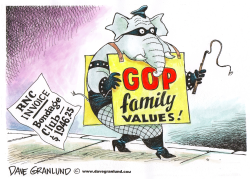 GOP FAMILY VALUES AND BONDAGE CLUBS by Dave Granlund