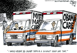 MITT AND OBAMACARE  by Pat Bagley