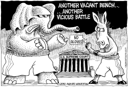 VACANT BENCH  VICIOUS BATTLE by Monte Wolverton