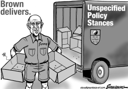JERRY BROWN DELIVERS -CALIF BW by Steve Greenberg