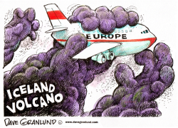 ICELAND VOLCANO GRIPS EUROPE by Dave Granlund