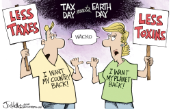 TAX DAY MEETS EARTH DAY by Joe Heller