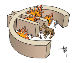 EUROPE AND GREECE TROJAN HORSE by Arend Van Dam