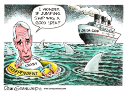 CHARLIE CRIST JUMPS SHIP by Dave Granlund