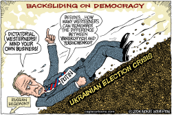 PUTIN BACKSLIDES ON DEMOCRACY  COLOR by Wolverton