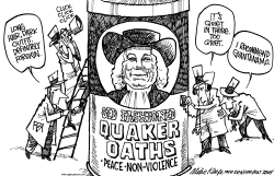FBI AND THE QUAKERS by Mike Keefe