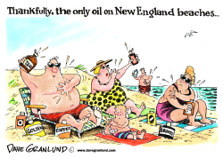 OIL ON NEW ENGLAND BEACHES by Dave Granlund