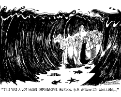 OIL SPILL MOSES by Bill Schorr