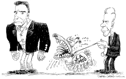 LA TIMES AND SCHWARZENEGGER by Daryl Cagle