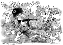 ISRAEL BATTERED BY PEACE PROTESTS by Daryl Cagle