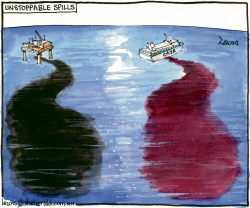 GAZA SPILLS BLOOD by Peter Lewis