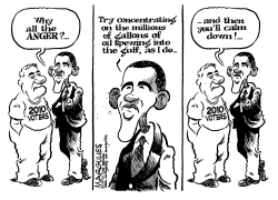 VOTER ANGER-OBAMA CALM by Jimmy Margulies