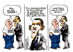 VOTER ANGER-OBAMA CALM  by Jimmy Margulies
