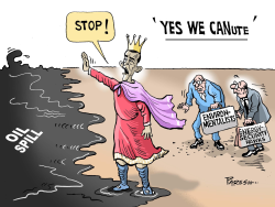 STOPPING OIL SPILL  by Paresh Nath