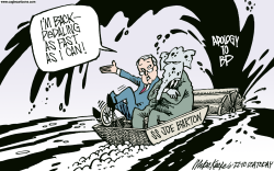 BARTON BACKPEDALS  by Mike Keefe