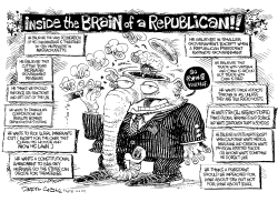 THE BRAIN OF A REPUBLICAN by Daryl Cagle