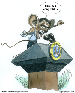 BARACK OBAMA - OF MOUSE AND MAN -  by Taylor Jones