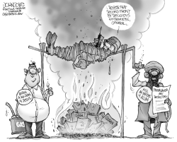 QURAN BURNING EXTREMISTS BW by John Cole